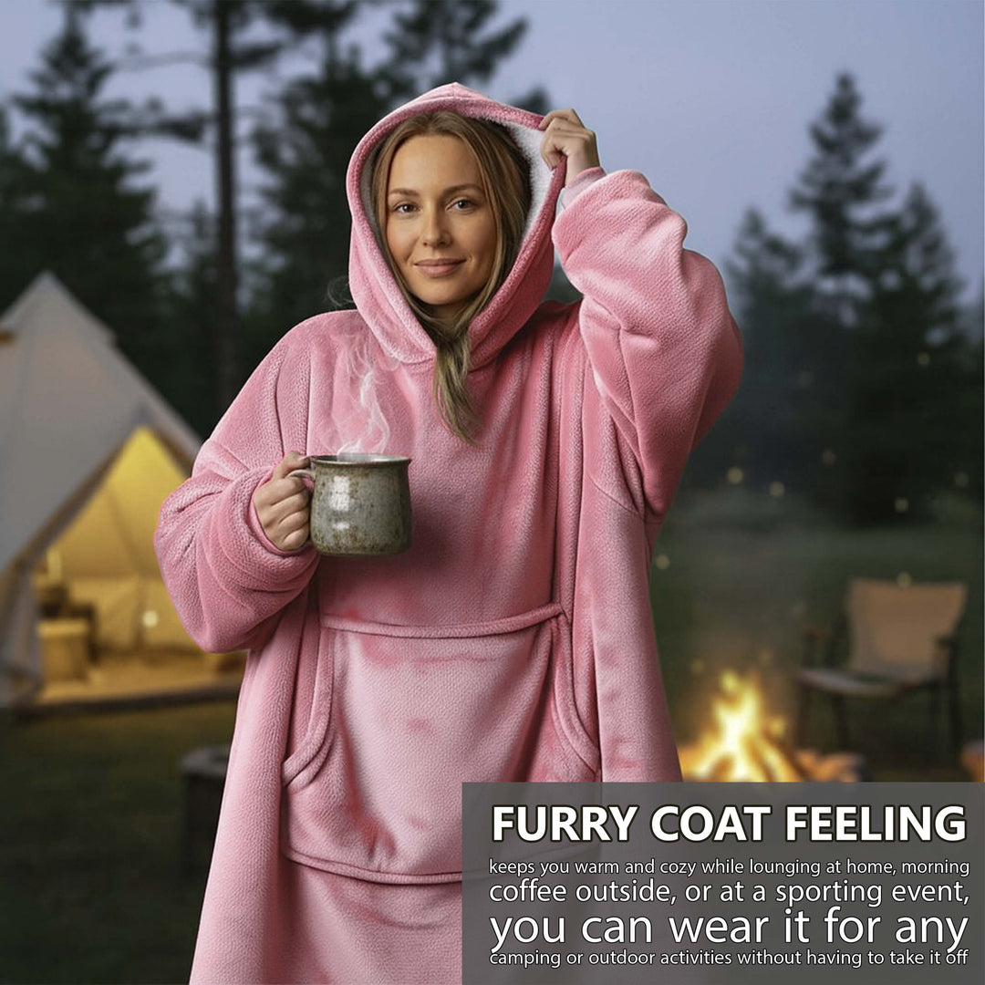 Long Plush Oversized Hoodie Blanket