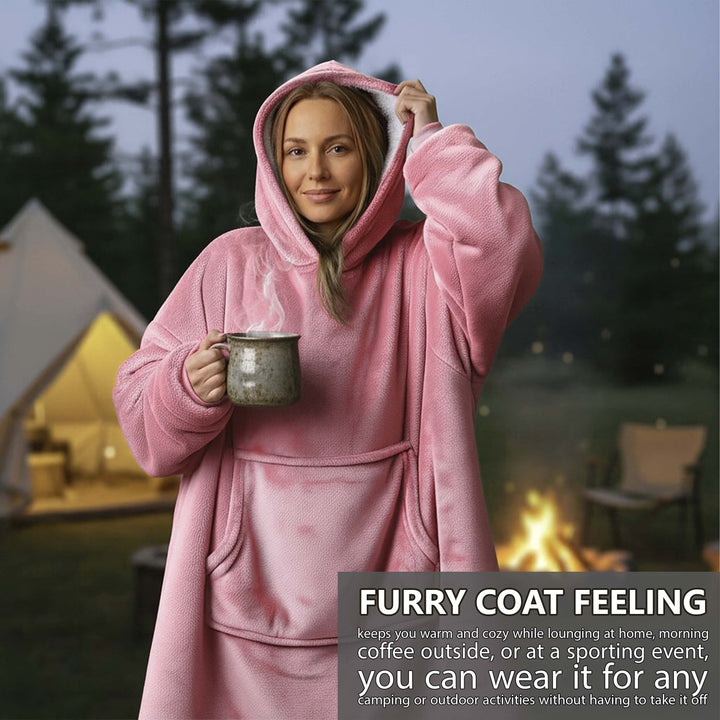 Long Plush Oversized Hoodie Blanket