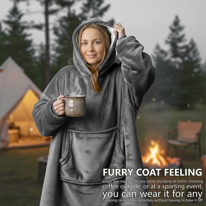 Long Plush Oversized Hoodie Blanket