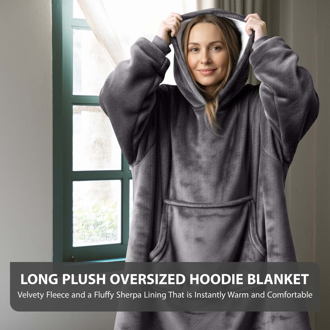 Long Plush Oversized Hoodie Blanket