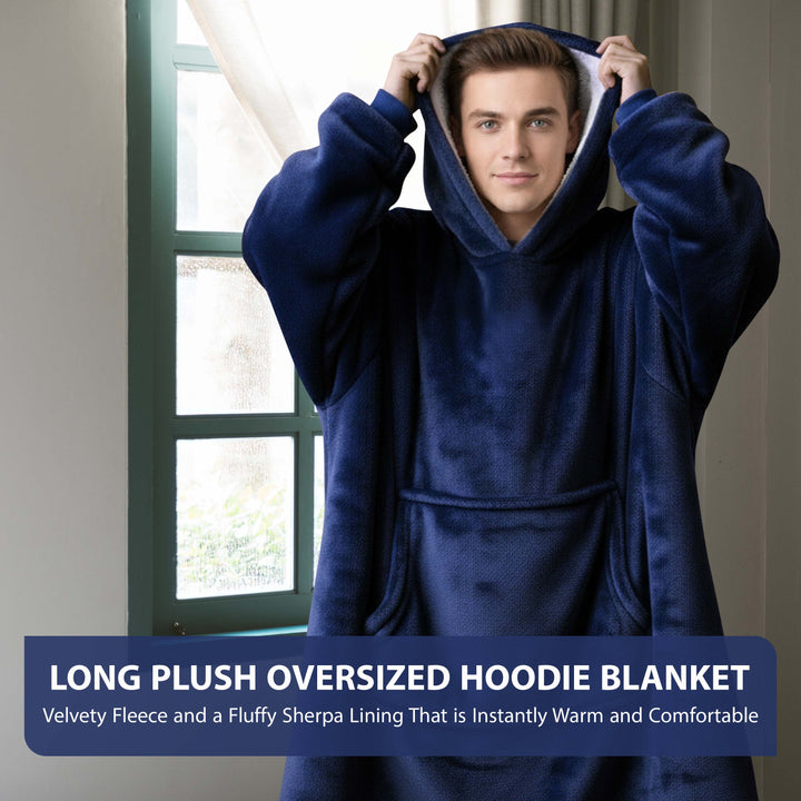 Long Plush Oversized Hoodie Blanket