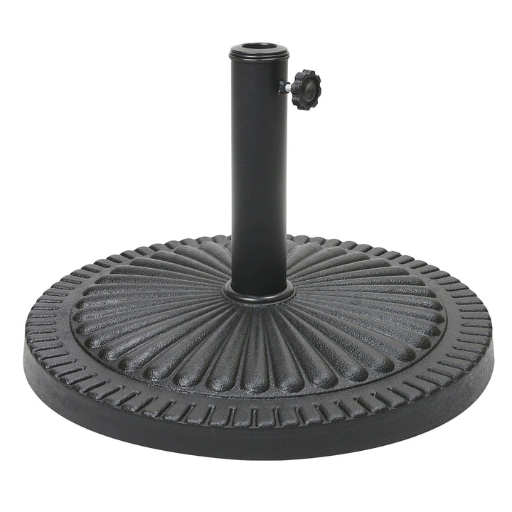 14kg Concrete Round Parasol Base - Black