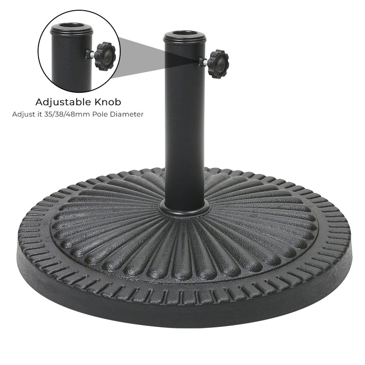 14kg Concrete Round Parasol Base - Black