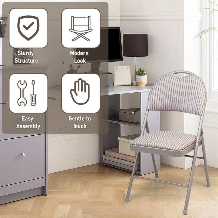 High Back Metal Folding Padded Fabric Chair