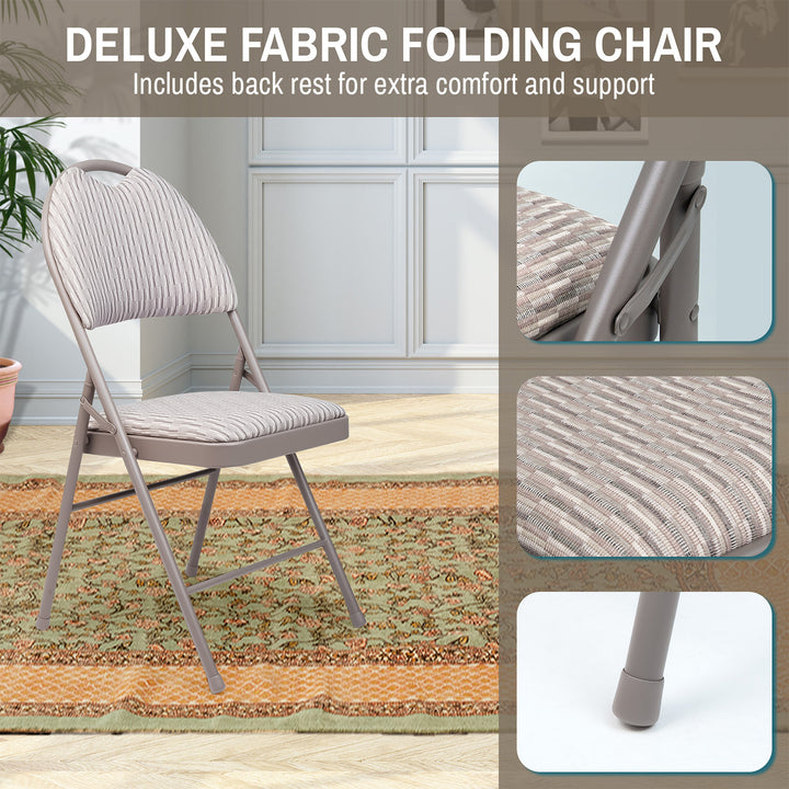 High Back Metal Folding Padded Fabric Chair