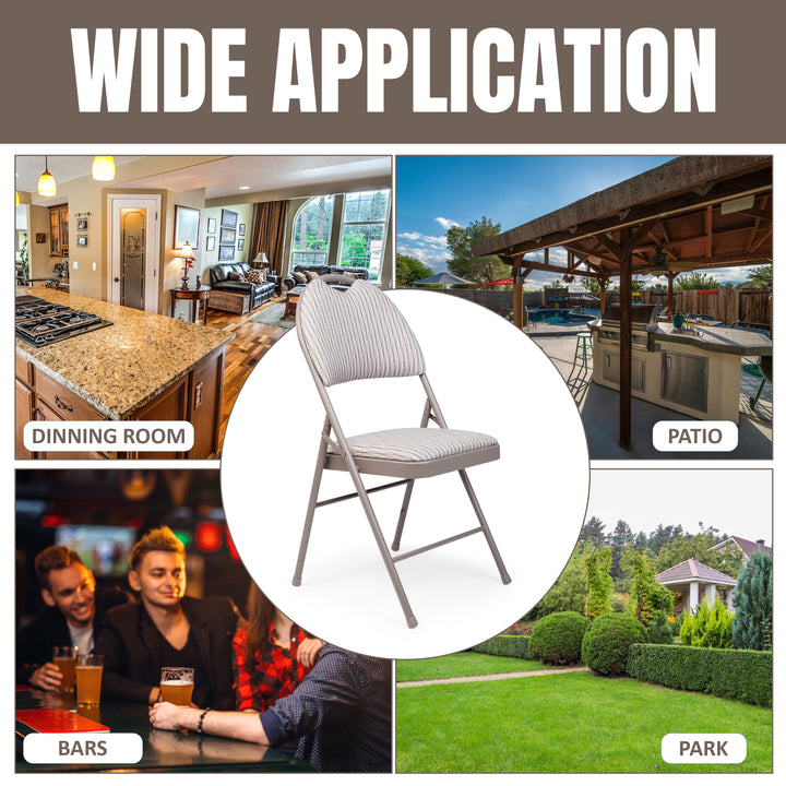 High Back Metal Folding Padded Fabric Chair