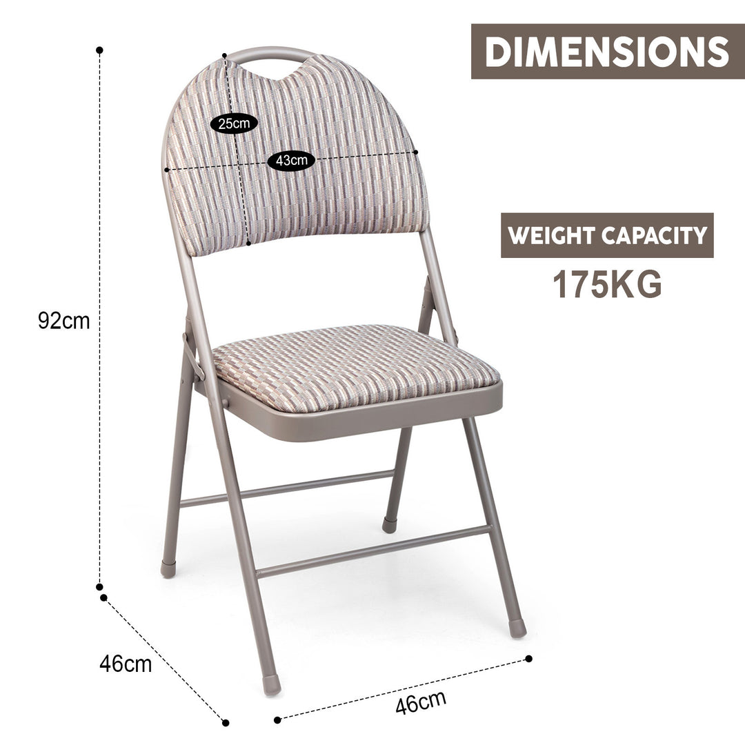 High Back Metal Folding Padded Fabric Chair