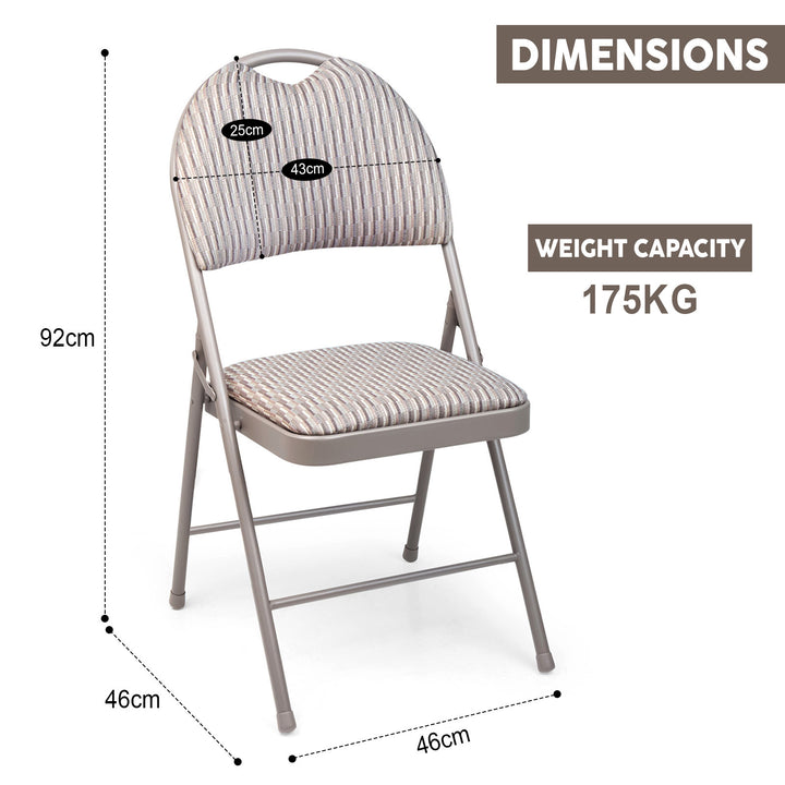 High Back Metal Folding Padded Fabric Chair