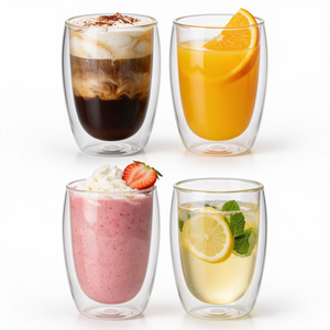 350ml Double Walled Coffee Glass Mug