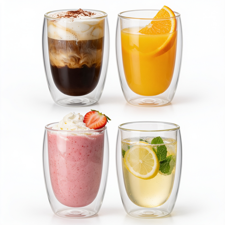 350ml Double Walled Coffee Glass Mug