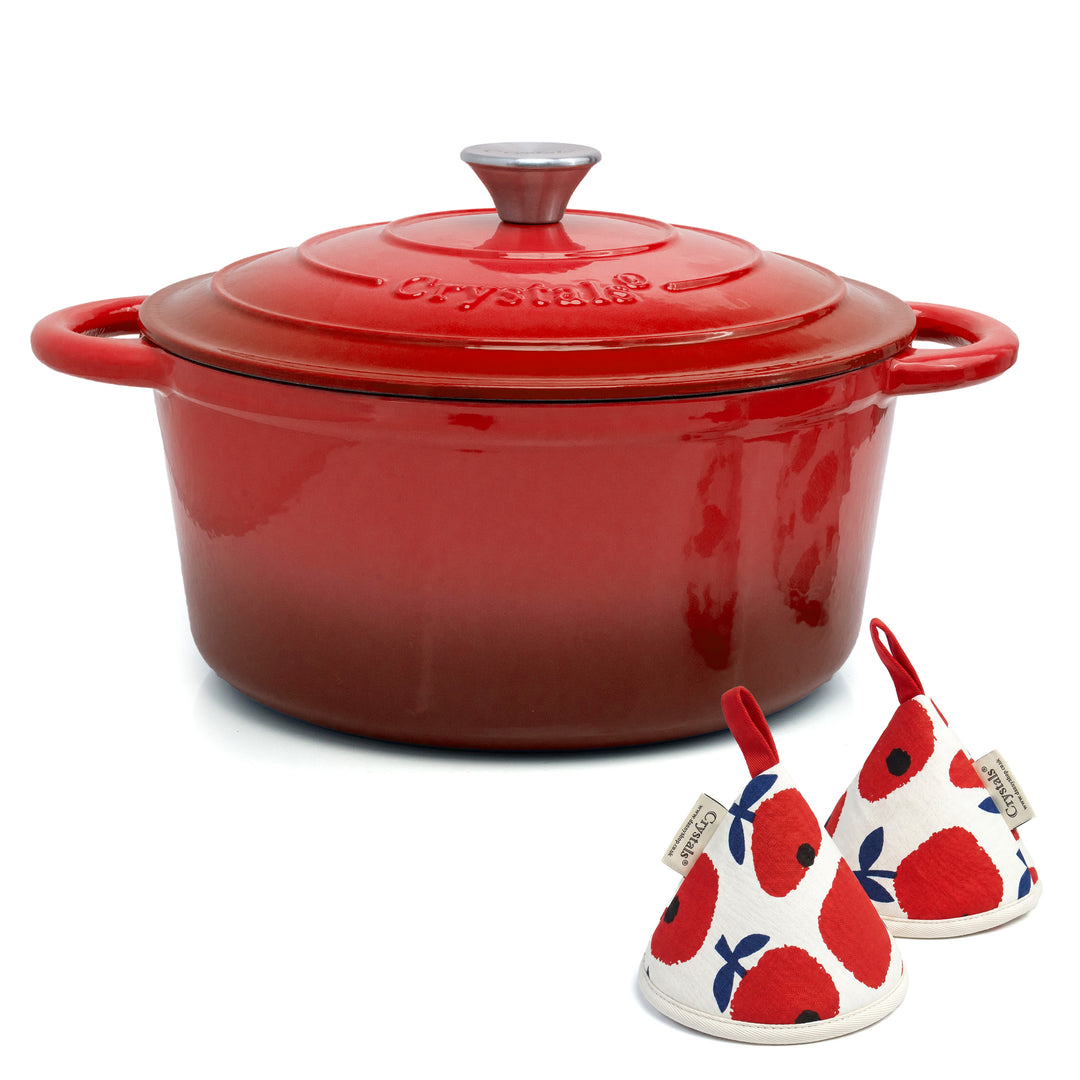 5L Dutch Oven Cast Iron Dish Pot With Lid