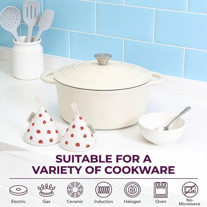 5L Dutch Oven Cast Iron Dish Pot With Lid