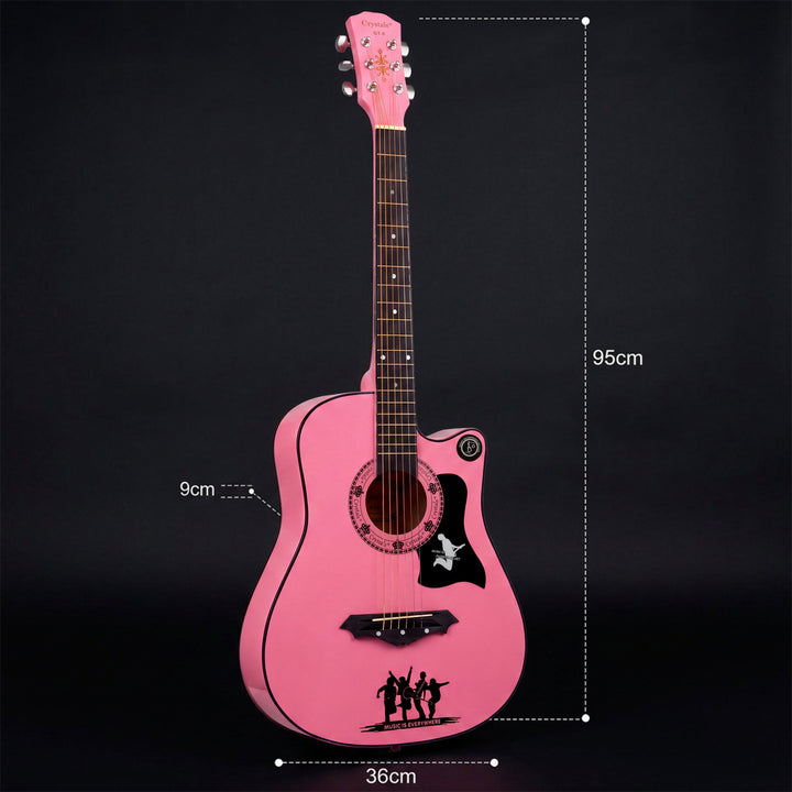 38" Full Size 6 String Guitar Pink Color