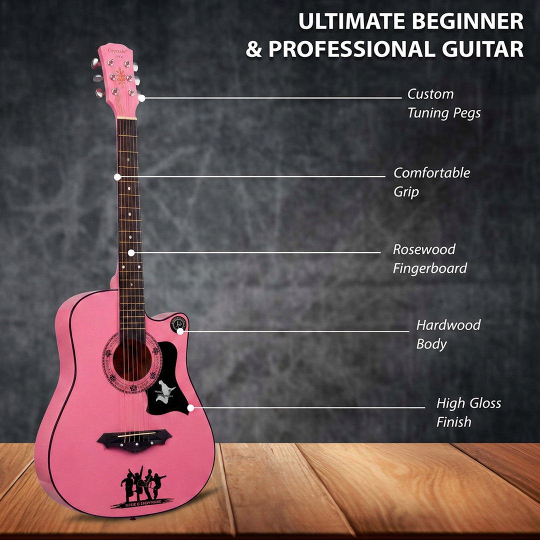 38" Full Size 6 String Guitar Pink Color