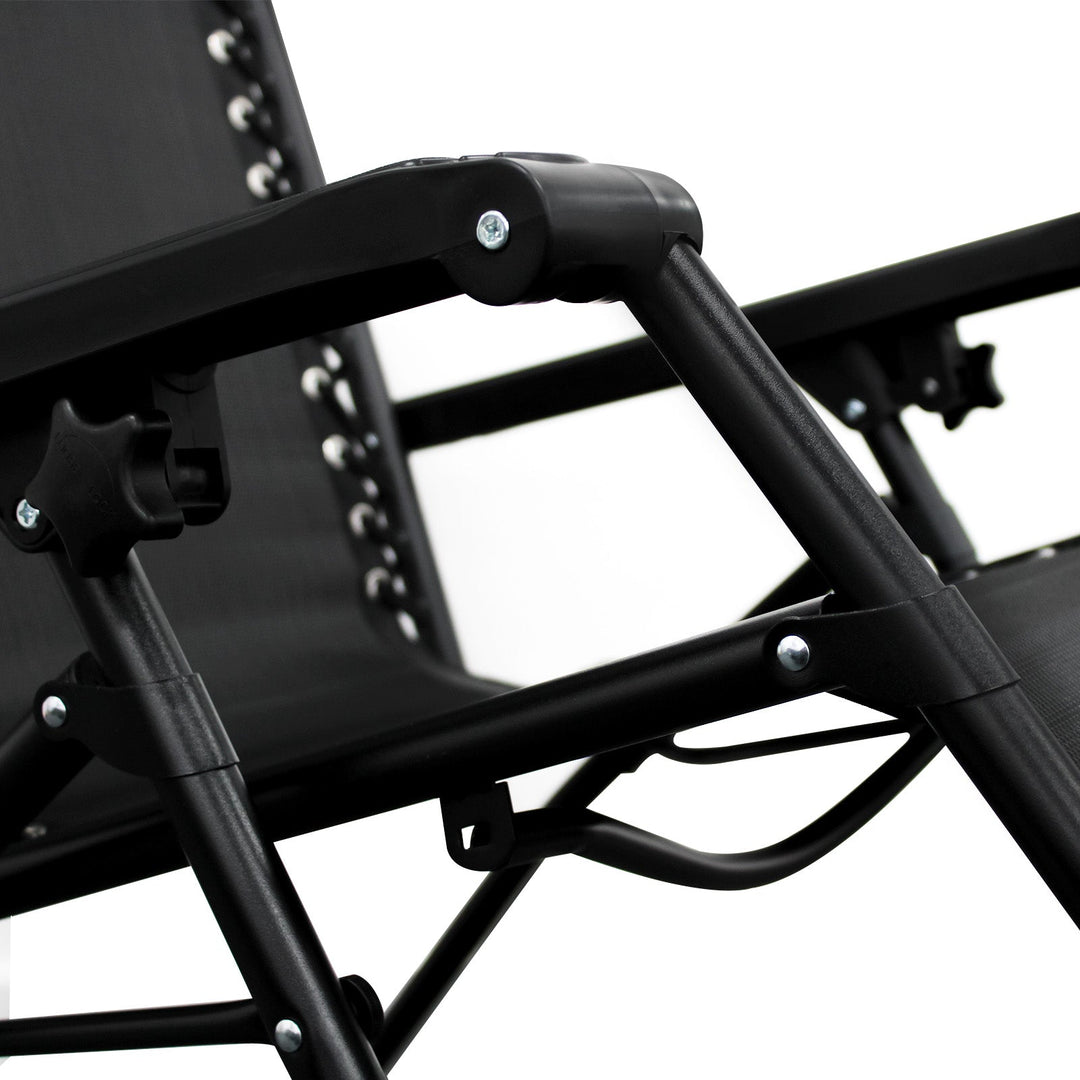 Set of 2 Zero Gravity Chair Sun lounger with Cup Holder