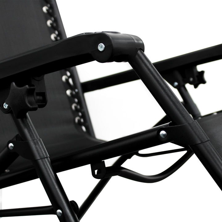 Set of 2 Zero Gravity Chair Sun lounger with Cup Holder