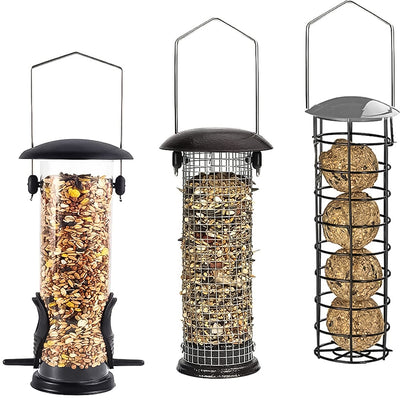 Wild Bird Feeding Station with Three Feeders