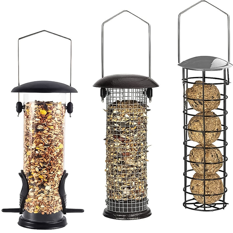 Wild Bird Feeding Station with Three Feeders