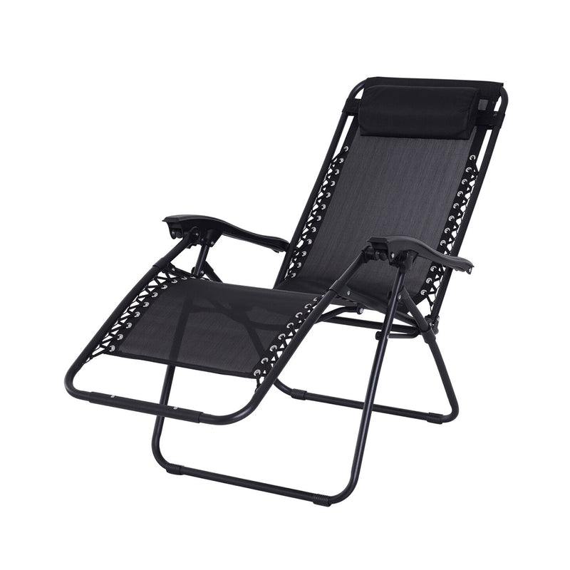 Black Textoline Beach Chair Sun lounger