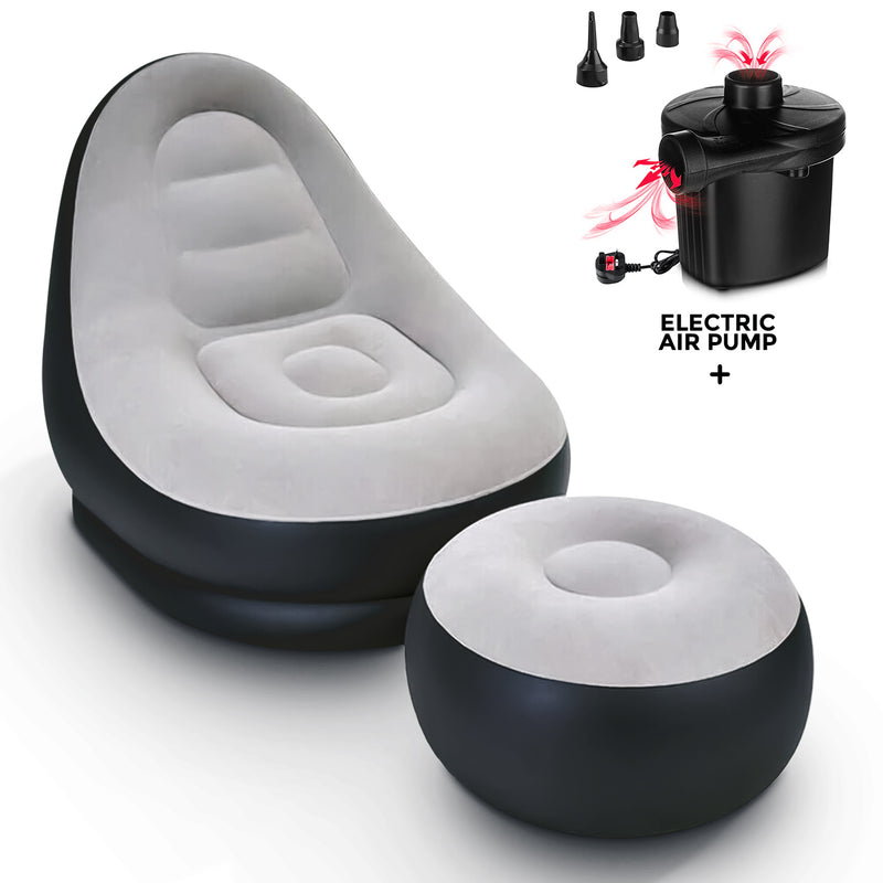 Deluxe Inflatable Lounger with Air Pump