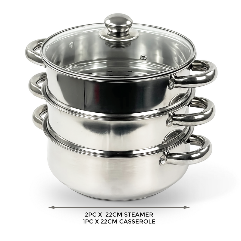 3-Tier 22cm Steamer Induction Hob