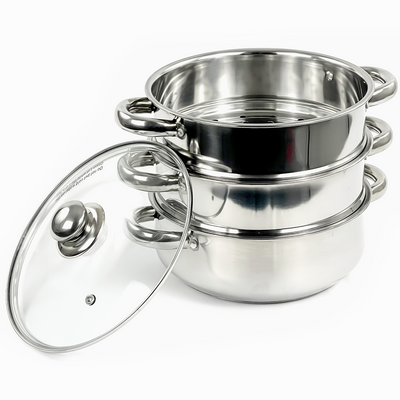 3-Tier Stainless Steel Steamer Cookware
