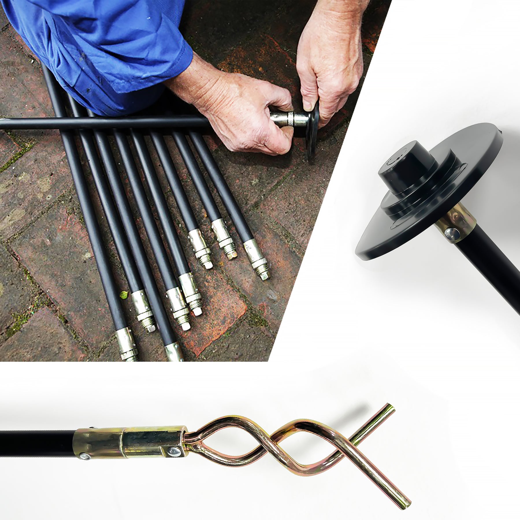 12 Piece 9 Meter Drain Rod Set UK