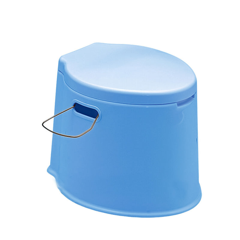 6L Large Portable Compact Potty Camping Toilet Blue