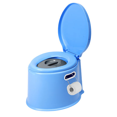 6L Large Portable Compact Potty Camping Toilet Blue