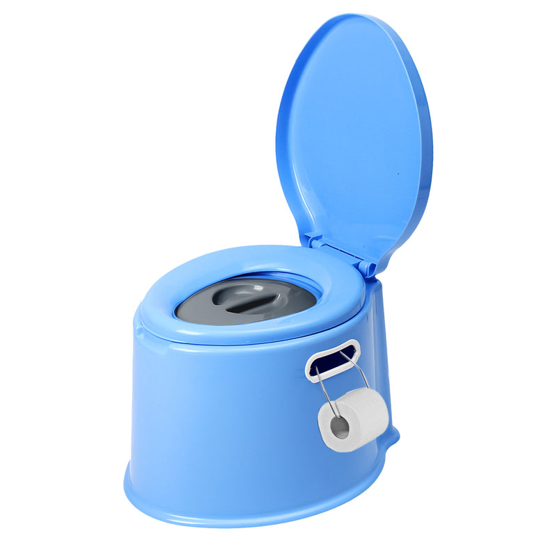 6L Large Portable Compact Potty Camping Toilet Blue