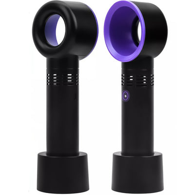 360° Bladeless Mini Handheld Fan - Black/Purple