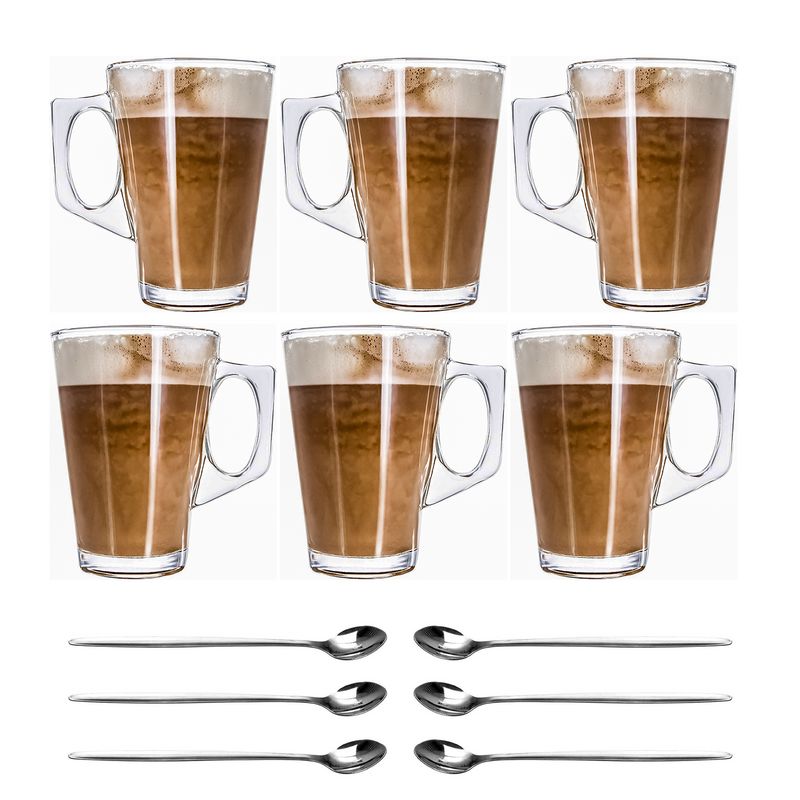 6 Pack 240ML Glass Coffee Cups