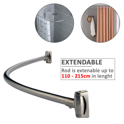 Curtain Rail Rod Chrome Curved