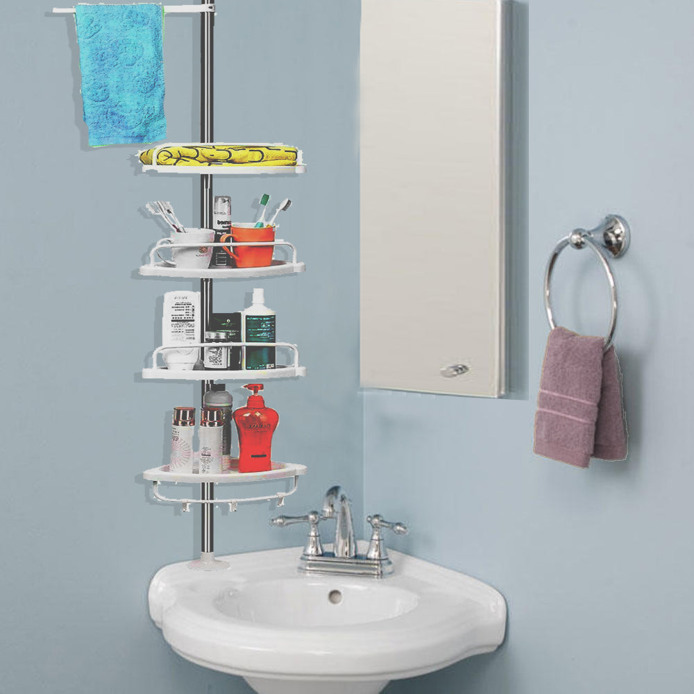 Bathroom Corner 4 Tier Caddy Storage Rack Dennyshop UK