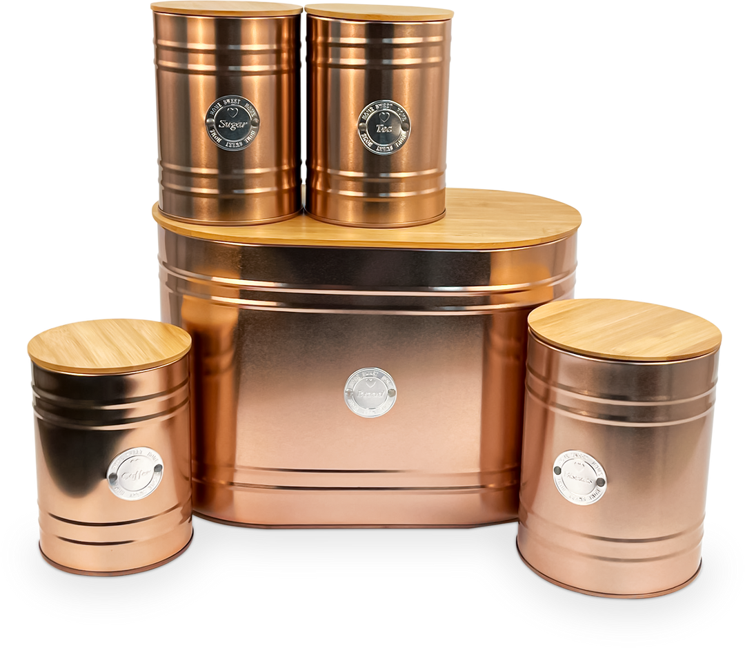 5Pcs Kitchen Storage Tins Canister - Bread Bin