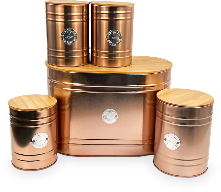 5Pcs Kitchen Storage Tins Canister - Bread Bin