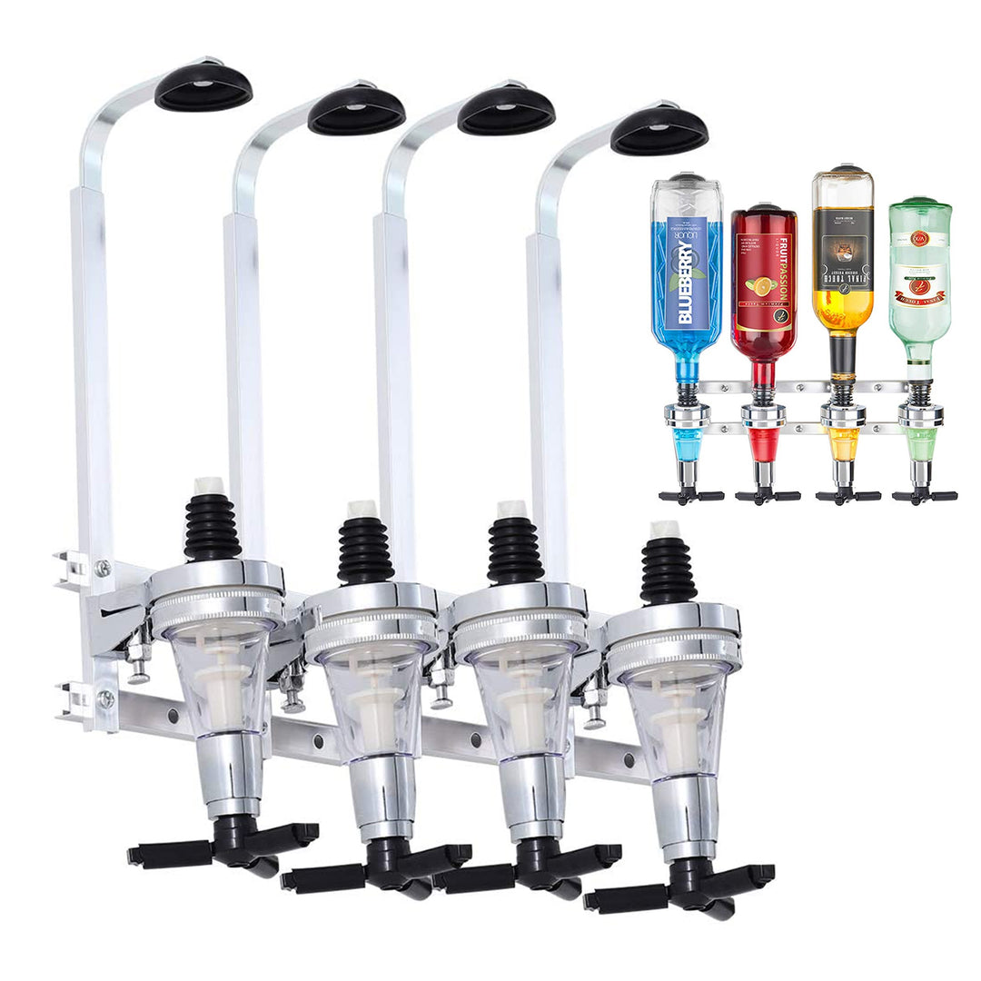BAKAJI Flessenhouder tapkraan doseerder tafel bier dranken alcohol 6 plaatsen aluminium frame ronde basis bar butler 6 shot dispenser BAKAJI Flessenhouder tapkraan doseerder tafel bier dranken alcohol 6 plaatsen aluminium frame ronde basis bar butler 6 shot dispenser