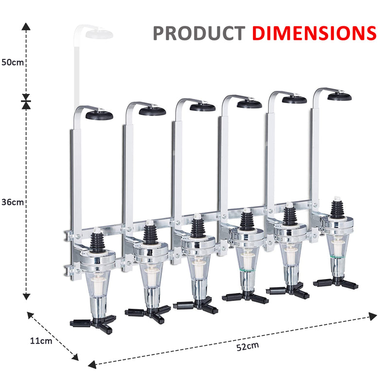 6 Bottle Wall Mounted Drink Optic Dispenser