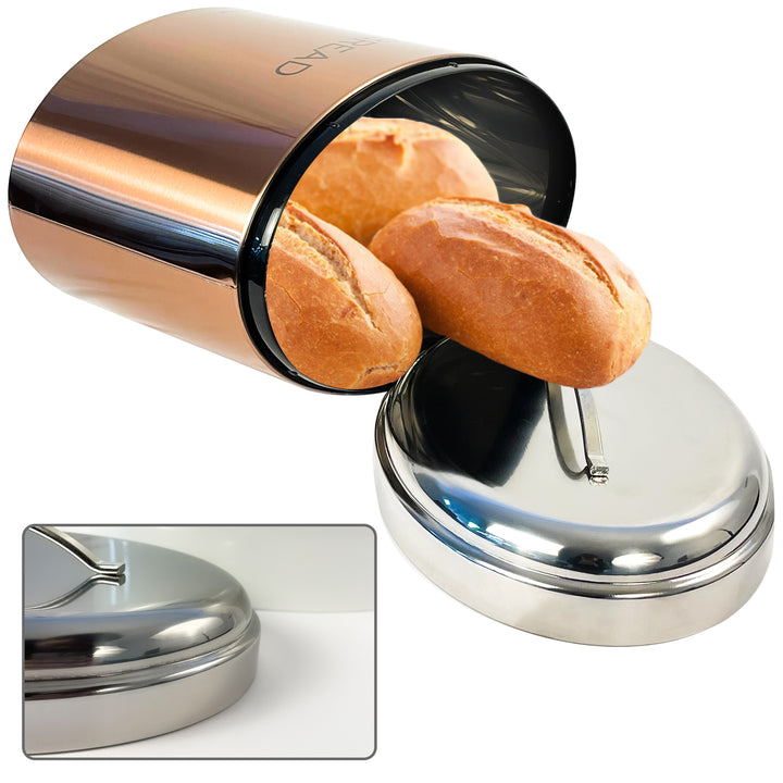 Elliptical Stainless Steel Bread Bin