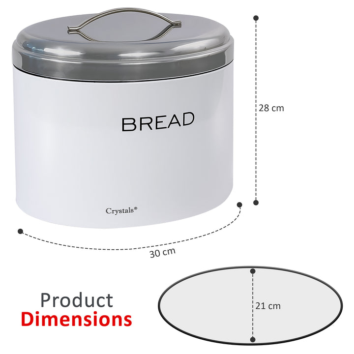 Elliptical Stainless Steel Bread Bin