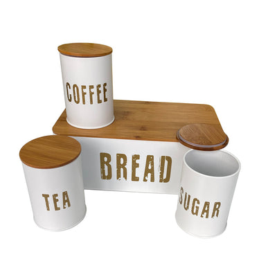 4 Pices Bread Bin Kitchen Set