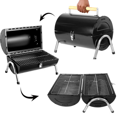 Leisure Portable Barrel Barbecue Black