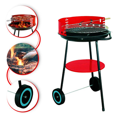 Barbecue Grill Trolley with Wheel