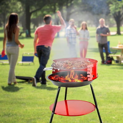 Barbecue Grill Trolley with Wheel