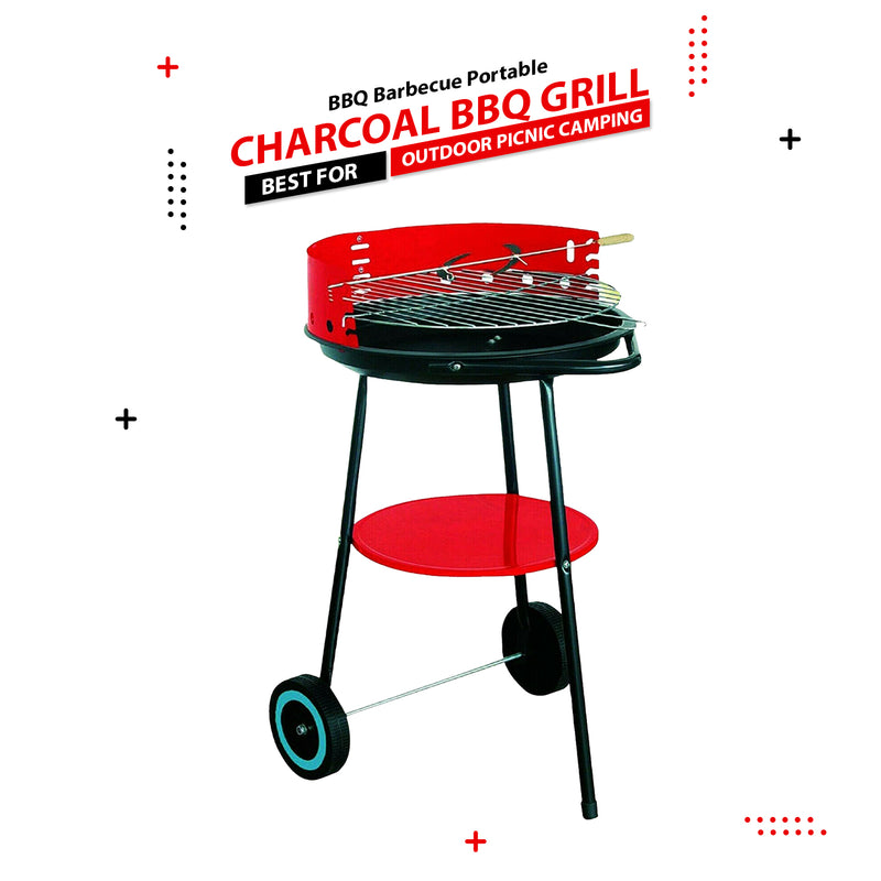 Barbecue Grill Trolley with Wheel