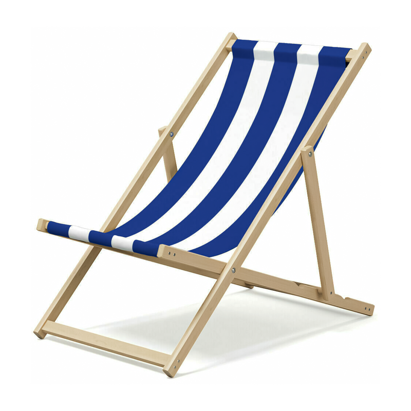 Adjustable Folding Wood Deck Chair Dennyshop UK