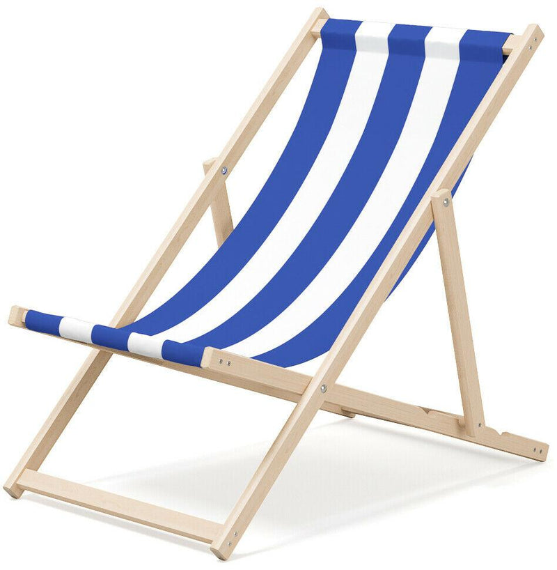 Adjustable Folding Wood Deck Chair