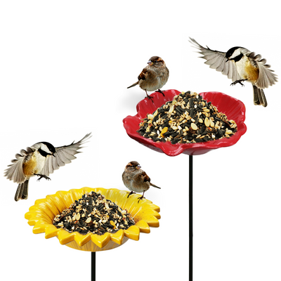 Poppy Sunflower Cast Iron Bird Feeder