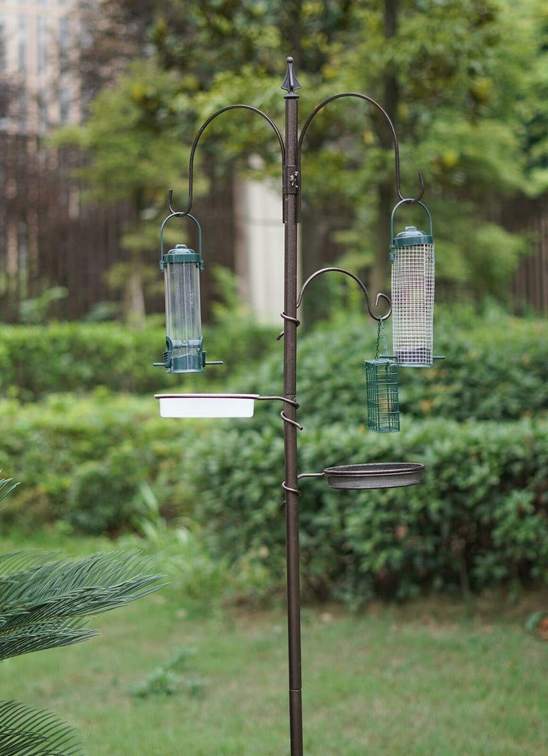 Wild Bird Feeding Station with Three Feeders