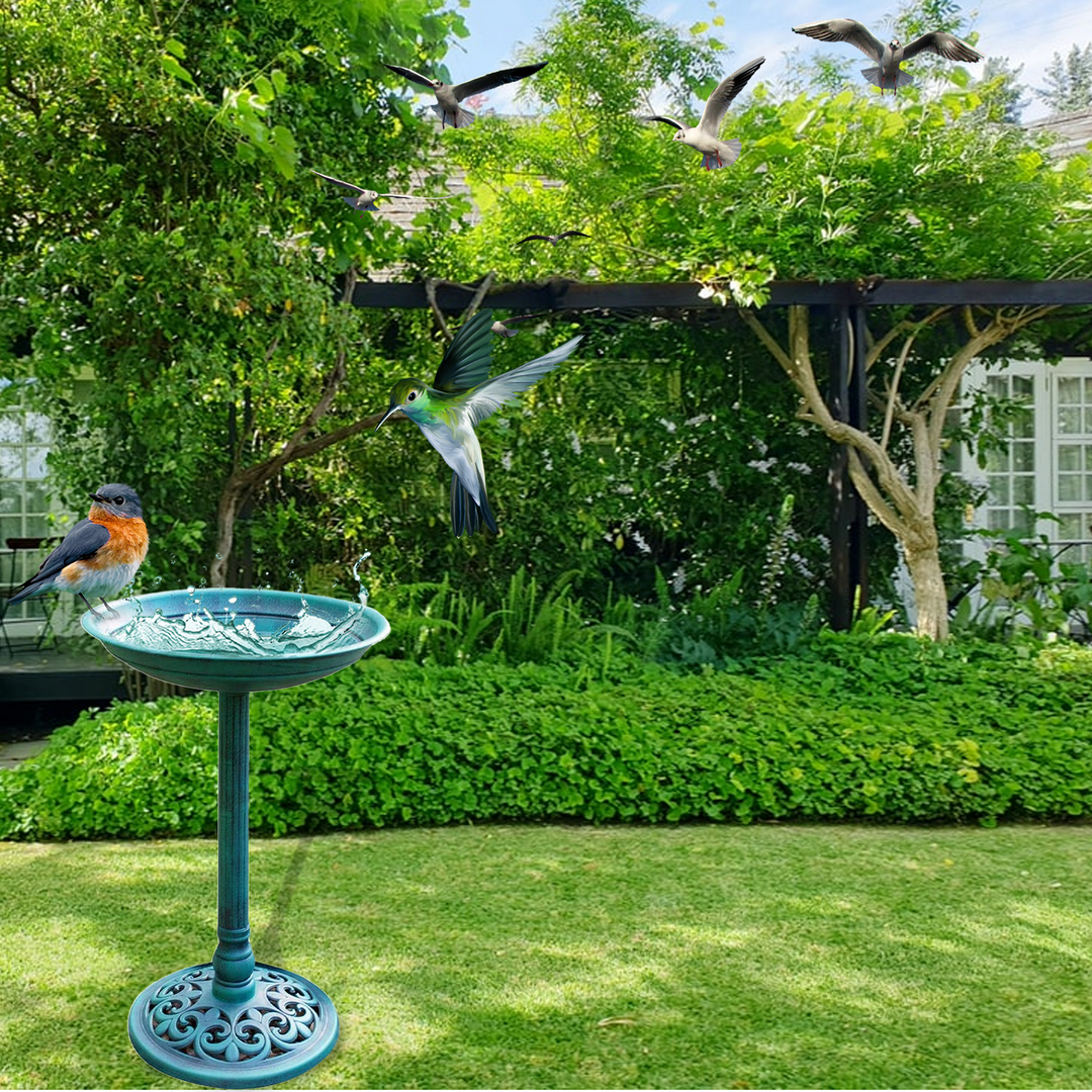 Outdoor Garden Bird Bath - Birds Water Bowl
